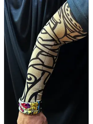 Giyilebilir Kol Dövmesi Çorap Dövme 3d Baskılı Kol Bacak Dövme 2 Adet Model 12