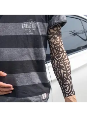 Giyilebilir Kol Dövmesi Çorap Dövme 3d Baskılı Kol Bacak Dövme 2 Adet Model 13