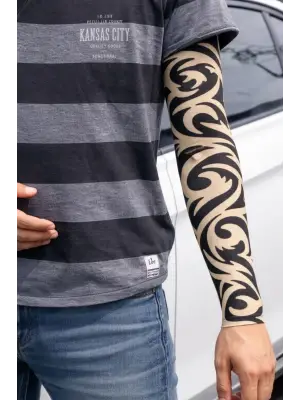 Giyilebilir Kol Dövmesi Çorap Dövme 3d Baskılı Kol Bacak Dövme 2 Adet Model 14