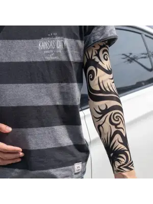 Giyilebilir Kol Dövmesi Çorap Dövme 3d Baskılı Kol Bacak Dövme 2 Adet Model 15