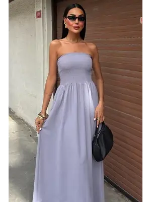 Omarı Seksi Straplez Elbise