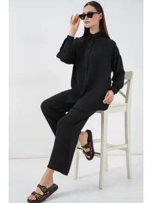 Gömlek Pantolon İkili Takım 30063 - Siyah