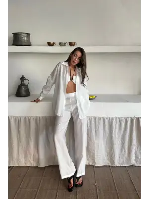 GÖMLEK - PANTOLON TAKIM - Beyaz