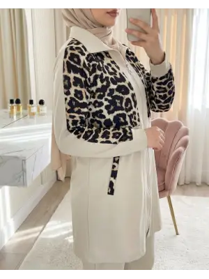 Özel Tasarım Fermuarlı Pantolonlu Takım - Bej