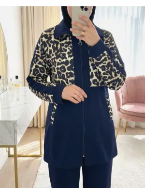 Çarpıcı Fermuarlı Pantolonlu Takım