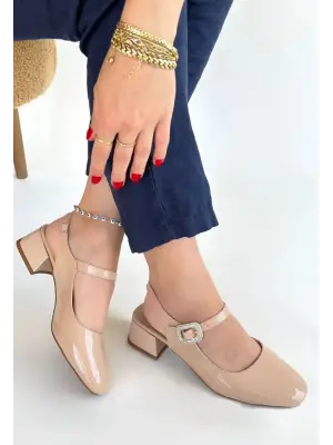 Nude Rugan Topuklu Ayakkabı Kadın Ayakkabı