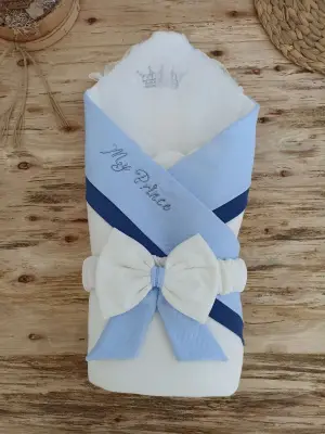 Göz Alıcı Bebek Battaniyesi My Prince Taç Nakışlı