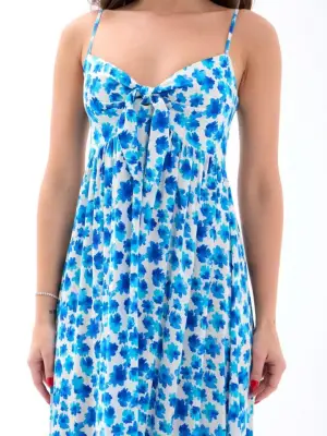 Omarı Sofya Desenli Uzun Elbise