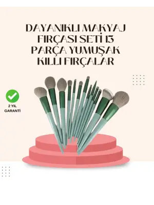 Göz Farı Allık Fondöten İçin Uygun 13lü Makyaj Fırçası Seti Kompakt Tasarım