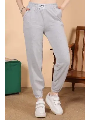 Omarı Gri Paçası Lastikli Eşofman Altı - Rahat ve Şık Sportif Kıyafet