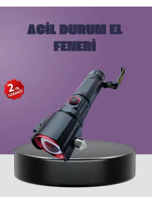 Güçlü Işıklı El Feneri Acil Durum Çekiç Ve Pusula