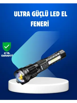 Güçlü Led El Feneri Şarj Edilebilir Çok Modlu