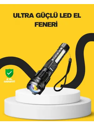 Güçlü Led El Feneri Şarj Edilebilir Çok Modlu