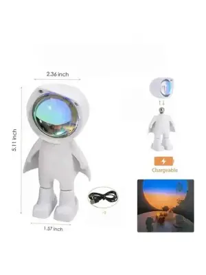 Gün Batımı Lambası Işık Arka Plan Projektör Sevimli Astronot Enerji Tasarruflu