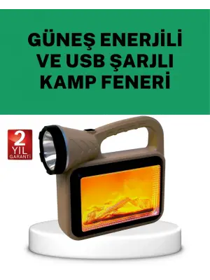 Güneş Enerjili Alev Efektli Lamba – Cob Teknolojili, Dış Mekan Aydınlatma
