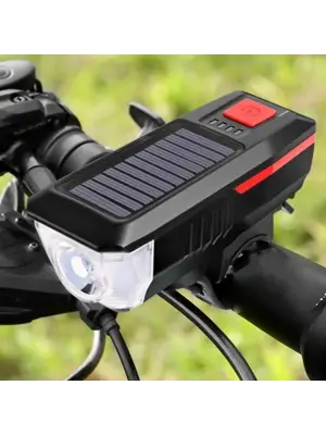 Güneş Enerjili Bisiklet Işıklı Korna