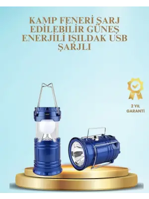 Güneş Enerjili Kızaklı Şarjlı Büyük Boy Kamp Feneri – Usb Çıkışlı, Katlanabilir, Çok Fonksiyonlu