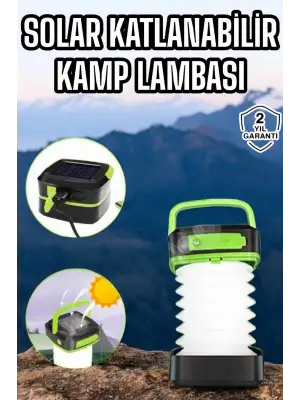 Güneş Enerjili Led Lamba Kamp Lambası Katlanabilir Lamba Usb Şarjlı