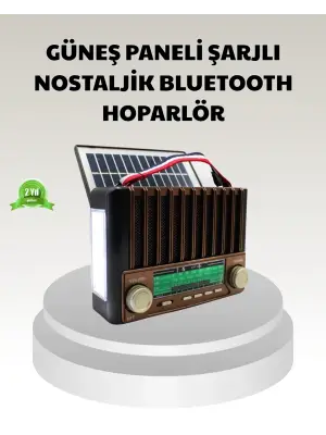 Güneş Enerjili Taşınabilir Hoparlör Ktf-1428 Bluetooth Radyo Usb Sd Kart Destekli