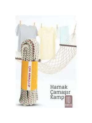 Hamak İpi - Çok Amaçlı Kalın İp - Çamaşır İpi 10 Metre