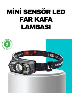 Hareket Sensörlü Şarjlı Led Far Suya Dayanıklı Çok Modlu