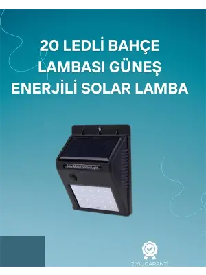 Hareket Sensörlü Solar Lamba | 120° Algılama Açısı, 3-4 Metre Mesafe, Suya Dayanıklı Led