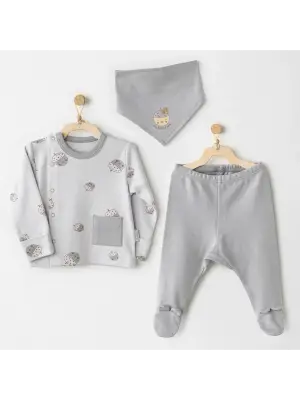 Hello Autumn 3lü Zıbın Takım Grey