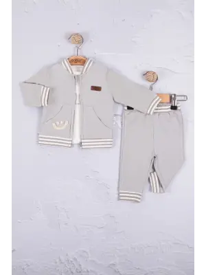 Hello Nakışlı % 100 Pamuk 3lü Erkek Bebek Takımı