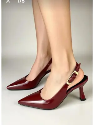 Hies Bordo Rugan Topuklu Ayakkabı