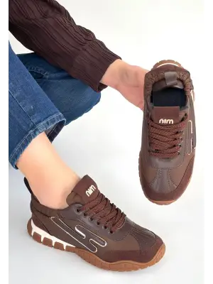 Huer Kahverengi Nubuk Bağcıklı Spor Ayakkabı