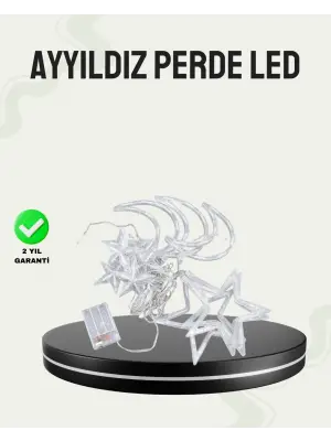 İç Ve Dış Mekan Uyumlu Pilli Yıldız Ay Peri Led Perde