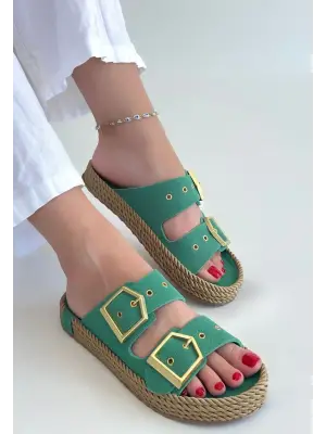Yeşil Nubuk Terlik Kadın Giyim