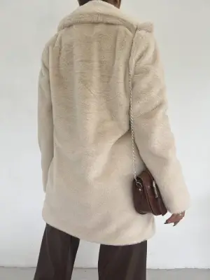 Taş Cepli Kürklü Ceket Kadın Giyim