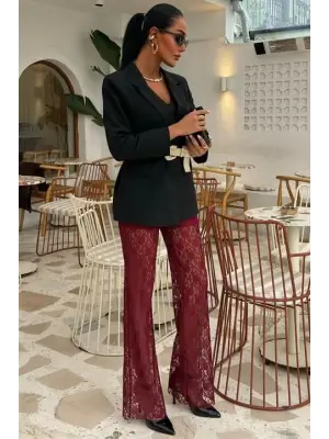 İçi Astarlı Dantel Pantolon 0081