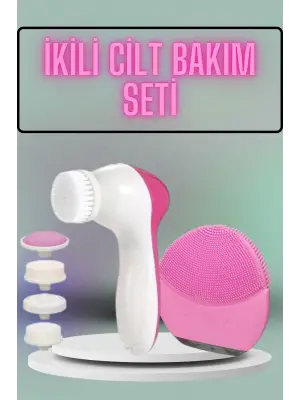İkili Cilt Bakım Seti 5 Başlıklı Yüz Temizleme Ve Masaj Aleti Canlandırıcı Ve Onarıcı