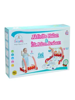 Omarı Pembe Aktivite Halısı ile İlk Adım Arabası