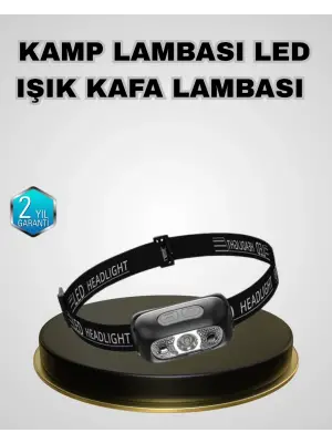 Ipx5 Su Geçirmez Şarjlı Led Kafa Feneri | Hareket Sensörlü, Ayarlanabilir 60° Far