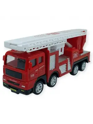 İş Makinaları Serisi - Sürtmeli İtfaiye Aracı 16 cm  - Katlanan Merdiven