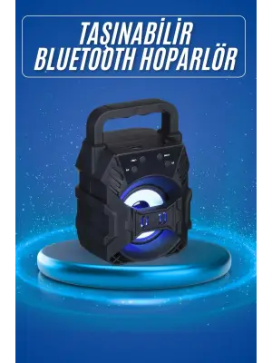 Işıklı Bluetooth Hoparlör Ses Bombası Taşınabilir Yüksek Ses Kaliteli Radyo Özelliği
