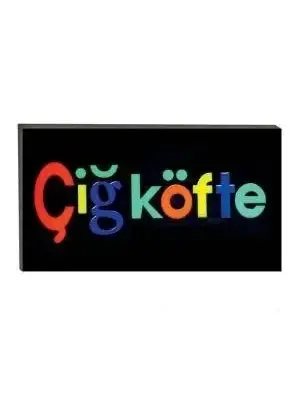 Işıklı Tak Çalıştır Hazır Tabela Çiğ Köfte