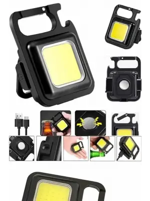 Işıldak Usb Şarjlı Cep El Feneri Taşınabilir Mini Led Işık Çok Fonksiyonlu