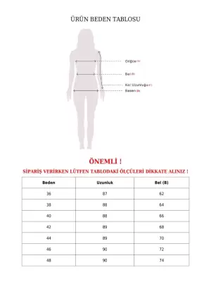 İspanyol Paça Bağcık Detaylı Kot Pantolon  -İndigo