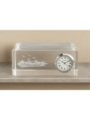 İstanbul Tasarımlı Kristal Saatli Biblo