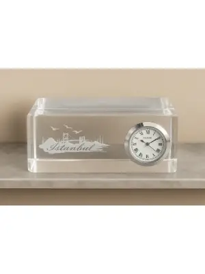 İstanbul Tasarımlı Kristal Saatli Biblo