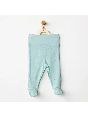 Yeşil Jacquard Patikli Bebek Pantolon