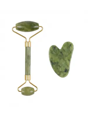Jade Roller Gua Sha Taşı Seti