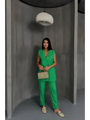 JAKAR KUMAŞ YELEK - PANTOLON TAKIM - Yeşil