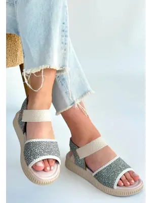 Jake Yeşil Hasır Cilt Sandalet