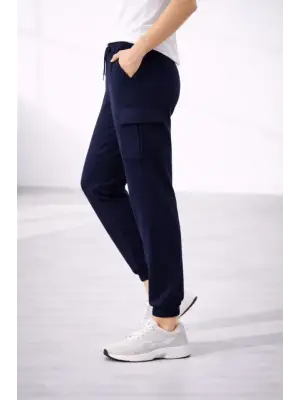 Jogger Eşofman Altı Rahat Kalıp, Kargo Cepli, Lastikli Paça, Günlük Spor Pantolon - Lacivert