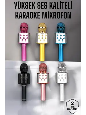 Kablosuz Bluetooth Karaoke Mikrofon Usb Ve Aux Girişli, Yüksek Ses Kalitesi